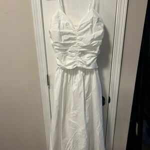 Commense White Ruched maxi Dress NWT size XL